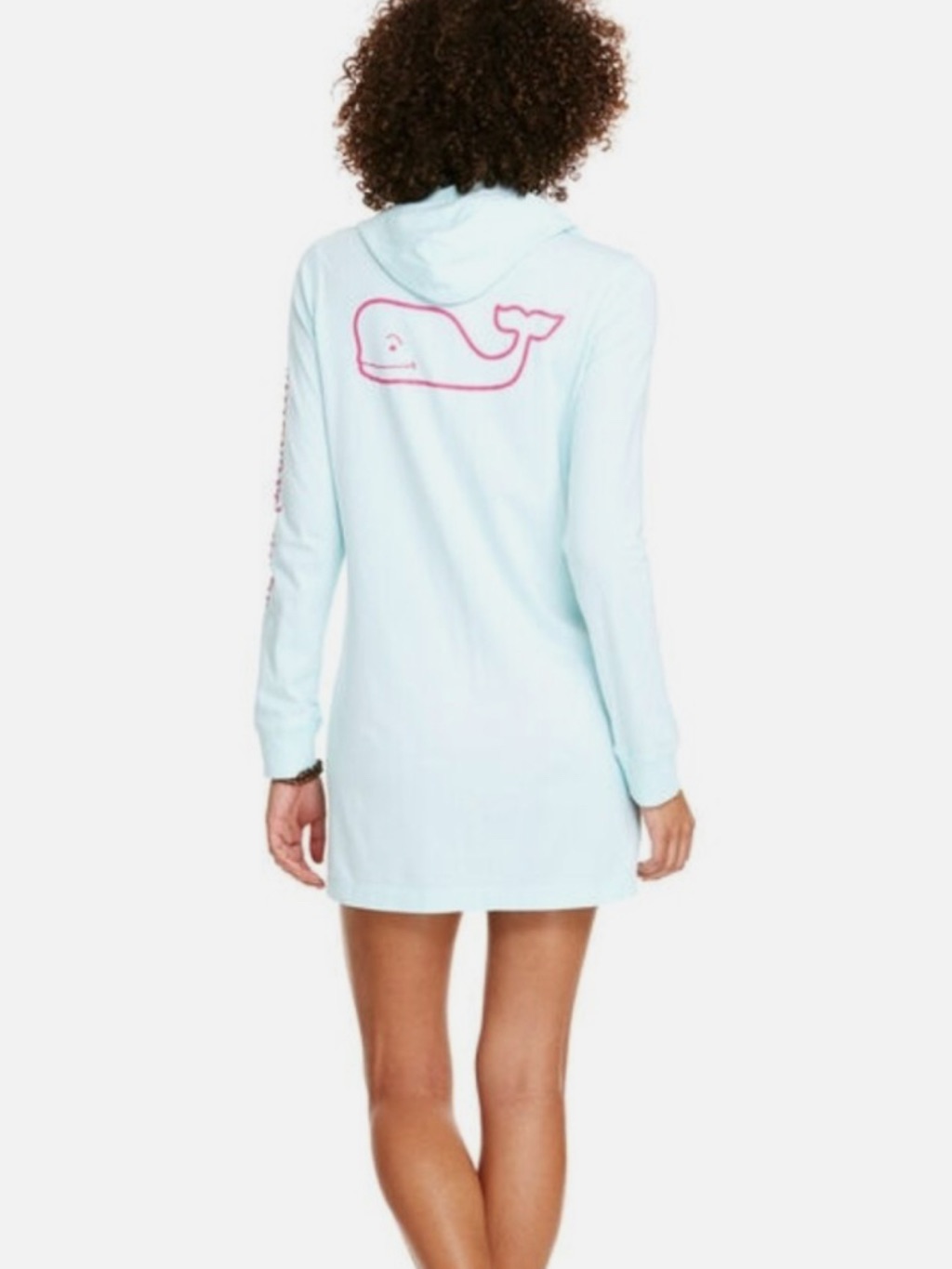 Vineyard Vines Dress Cover Up Hoodie Dress With Pink Whale Graphic